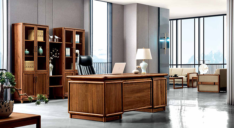 设计精巧全实木老板总裁办公室班台- 旭日东升系列 设计精巧全实木老板总裁办公室班台- 旭日东升系列