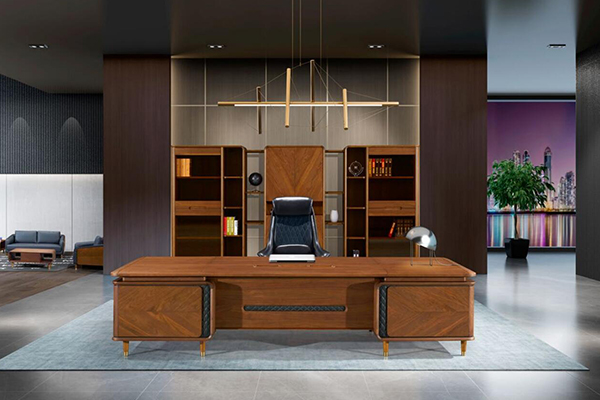 2020新品-乘风系列-胡桃木办公大班台-羞羞视频免费在线观看家具